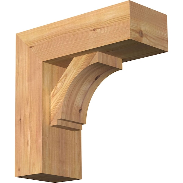 Ekena Millwork Imperial Block Smooth Bracket w/ Offset Brace, Western Red Cedar, 5 1/2"W x 14"D x 14"H BKT0604X14X14IMP05SWR - main